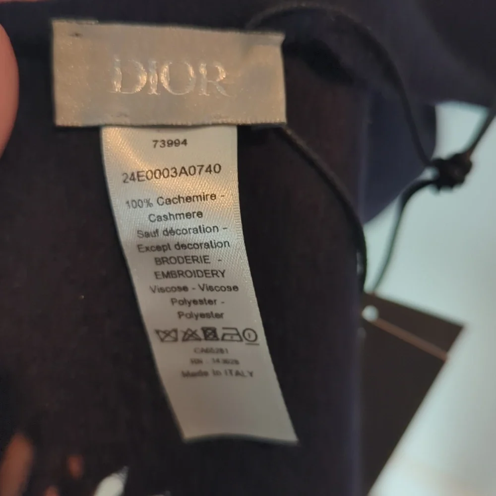 Dior Black Casshmere Scarf